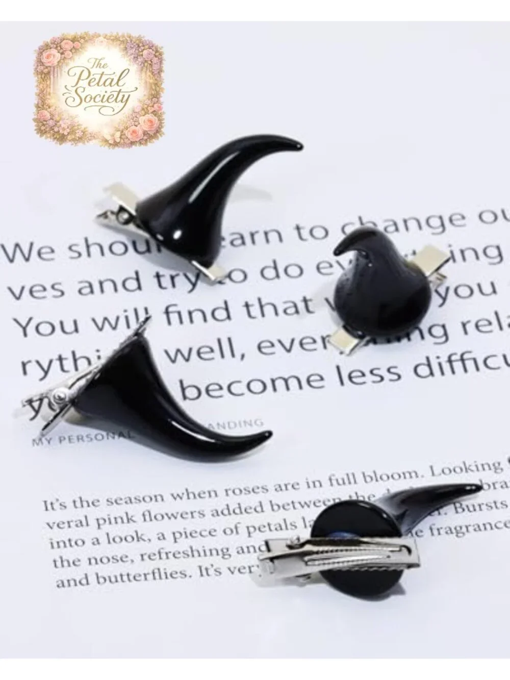 4pcs Small Evil Horn Hair Clips Horror Demon Goth Hair Barrettes Cosplay Costume